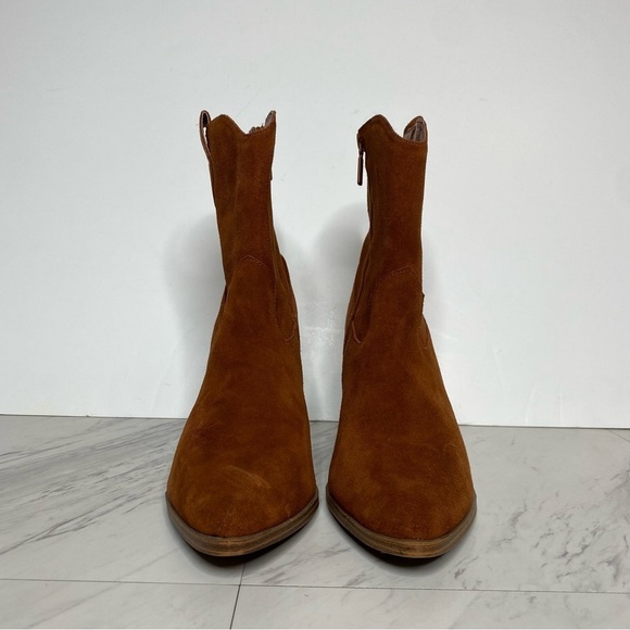 Blondo Wayde Brown Suede Western Bootie 10 - Picture 2 of 14